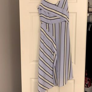 Banana Republic striped asymmetrical hem dress